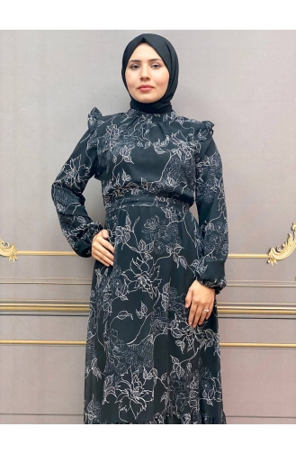 Black Hijab Dress 8003-03