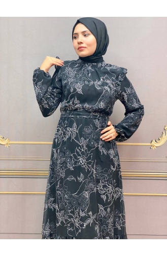 Black Hijab Dress 8003-03