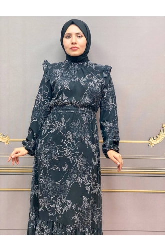 Black Hijab Dress 8003-03