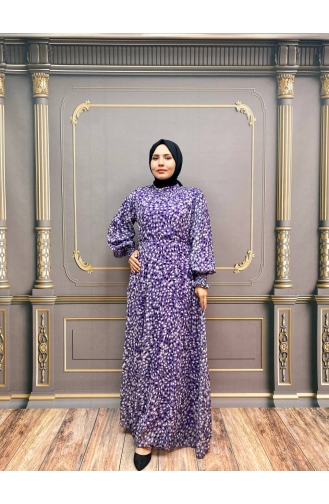 Violet Hijab Dress 8050-03