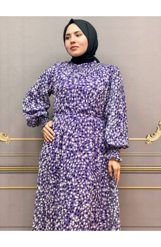 Violet Hijab Dress 8050-03