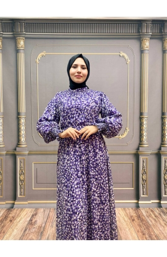 Violet Hijab Dress 8050-03