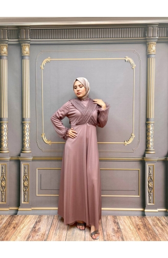 Light Lilac Hijab Evening Dress 2354-04