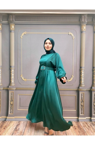 Habillé Hijab Vert emeraude 8051-05