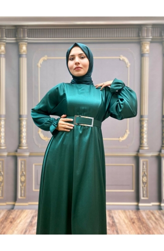 Habillé Hijab Vert emeraude 8051-05