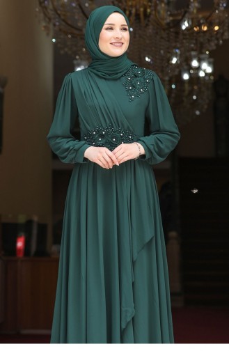Smaragdgrün Hijab-Abendkleider 2133