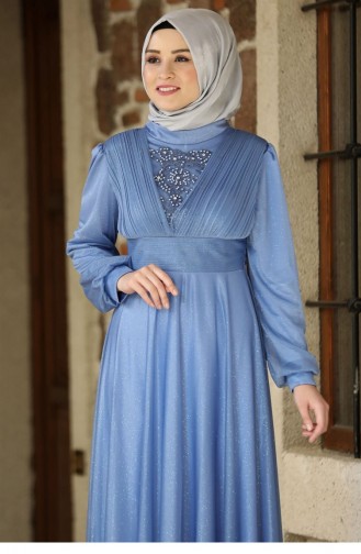 Indigo Hijab-Abendkleider 2165