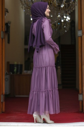 Lavender Color Hijab Dress 2166