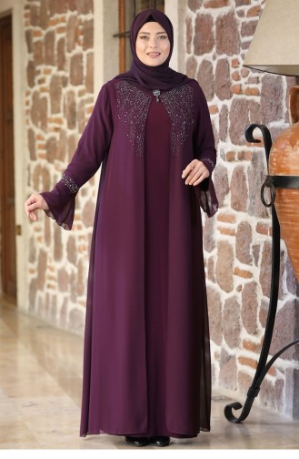 Zwetschge Hijab-Abendkleider 2187