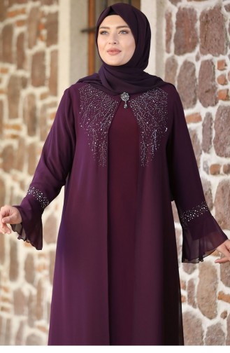 Zwetschge Hijab-Abendkleider 2187