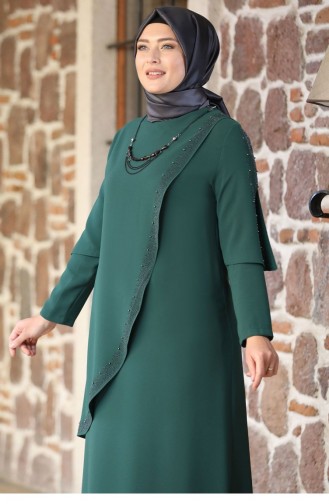 Emerald Green Hijab Evening Dress 2214