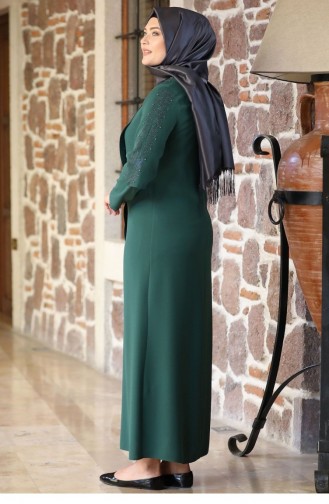 Emerald Green Hijab Evening Dress 2214
