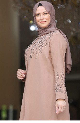 Mink Hijab Evening Dress 2427