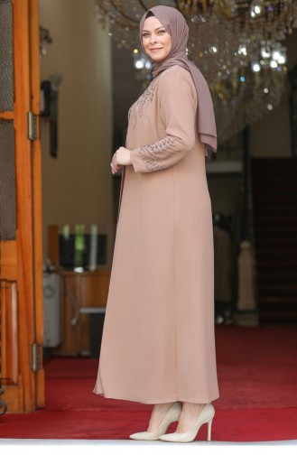 Mink Hijab Evening Dress 2427