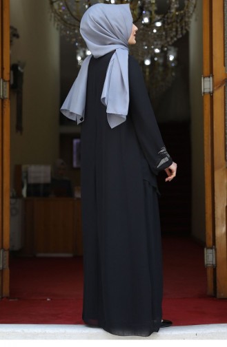 Black Hijab Evening Dress 2472