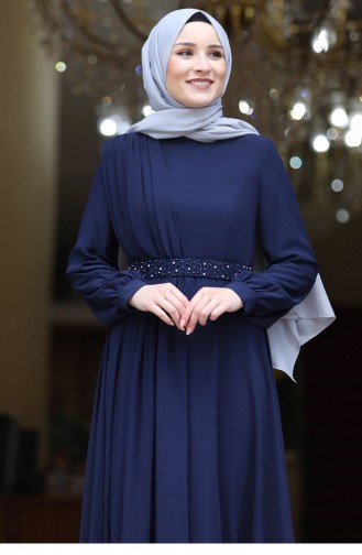 Habillé Hijab Bleu Marine 2480