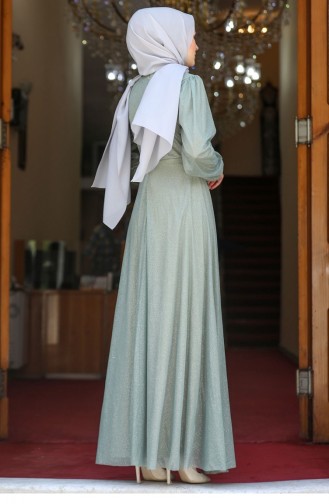 Green Almond Hijab Evening Dress 2482
