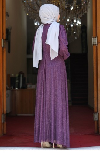 Purple Hijab Evening Dress 2504
