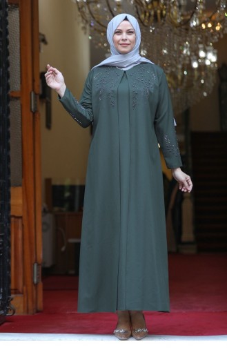 Khaki Hijab-Abendkleider 2510