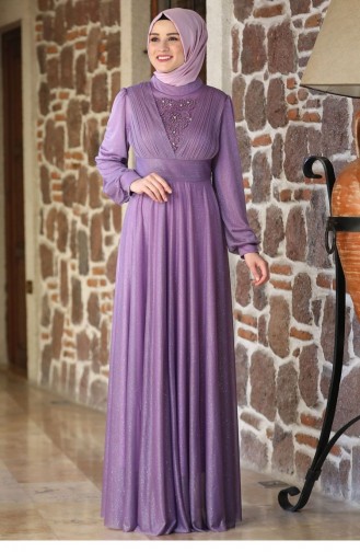 Violet Hijab Evening Dress 2530