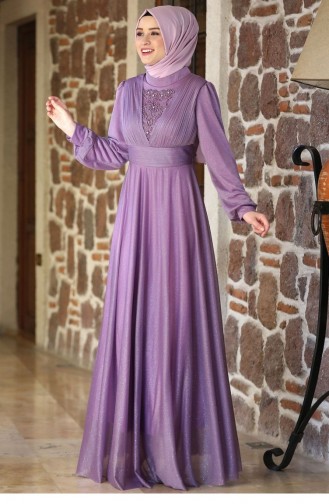 Violet Hijab Evening Dress 2530