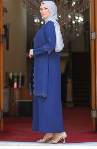 Indigo Hijab Evening Dress 2562