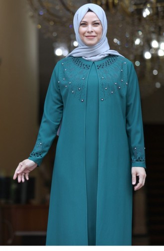 Smaragdgrün Hijab-Abendkleider 2577