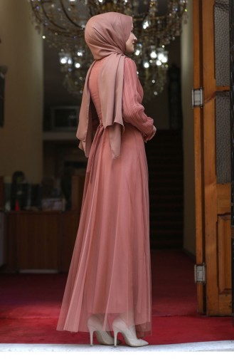 Zimtfarbig Hijab-Abendkleider 2598