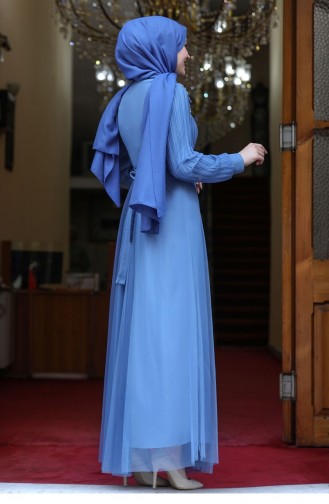 Indigo Hijab-Abendkleider 2601