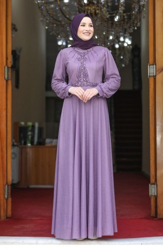 Violet Hijab Evening Dress 2626
