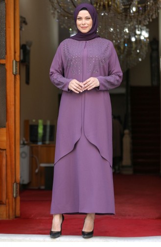 Purple İslamitische Avondjurk 2627