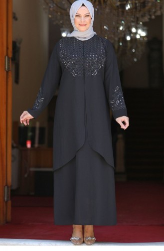 Black Hijab Evening Dress 2630