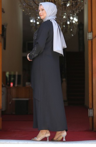 Black Hijab Evening Dress 2630