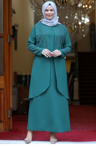 Habillé Hijab Vert emeraude 2631