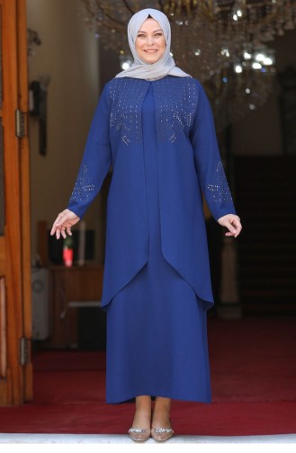 Indigo Hijab-Abendkleider 2633