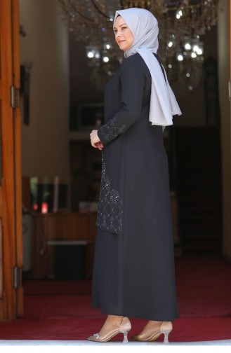 Schwarz Hijab-Abendkleider 2638