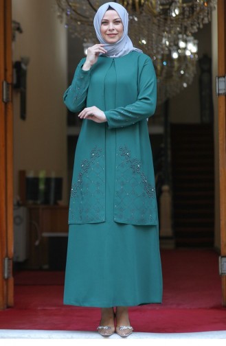 Habillé Hijab Vert emeraude 2639