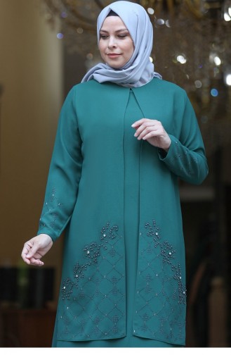 Habillé Hijab Vert emeraude 2639