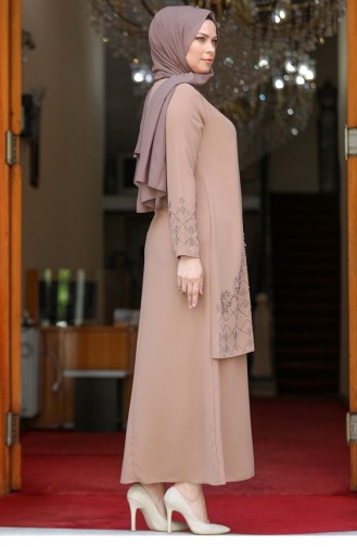 Mink Hijab Evening Dress 2641