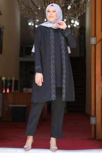 Schwarz Hijab-Abendkleider 2644