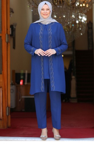 Indigo Hijab-Abendkleider 2645