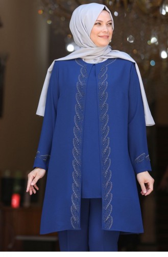 Indigo Hijab-Abendkleider 2645