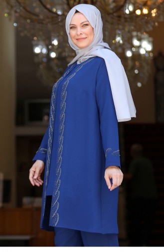 Indigo Hijab-Abendkleider 2645