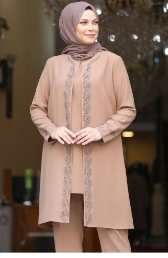 Mink Hijab Evening Dress 2646
