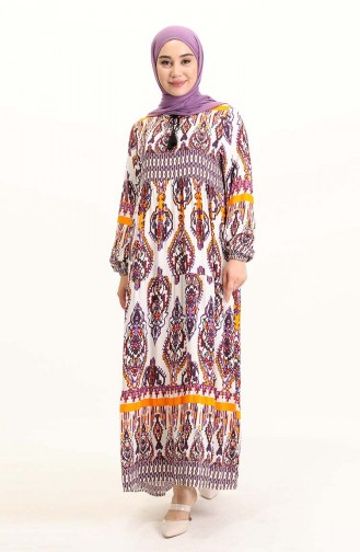 Ecru Hijab Dress 4072-01