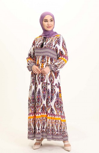 Ecru Hijab Dress 4072-01