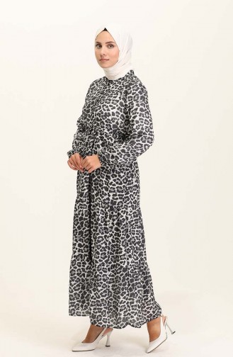 Schwarz Hijab Kleider 5730-01