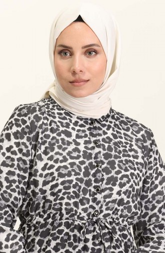 Schwarz Hijab Kleider 5730-01