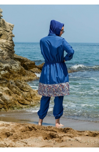Maillot de Bain Hijab Bleu 7511