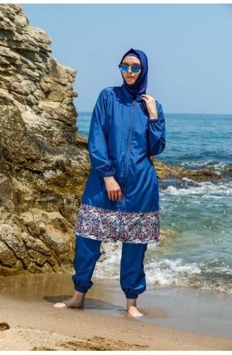 Maillot de Bain Hijab Bleu 7511